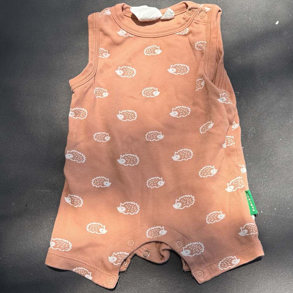 Parade Organic Cotton Sleeveless Romper with Hedgehog Print